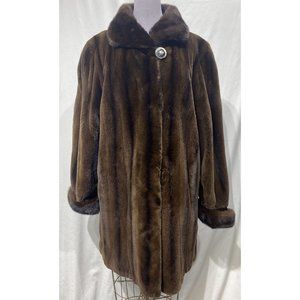 sheared mink stroller w/ LH mink collar + cuffs (89059)